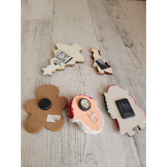 Vintage gingerbread cookie Tree Santa Claus magnet set Xmas decor - Picture 6 of 6